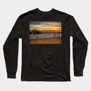 Sunset Over The West Pier Brighton Long Sleeve T-Shirt